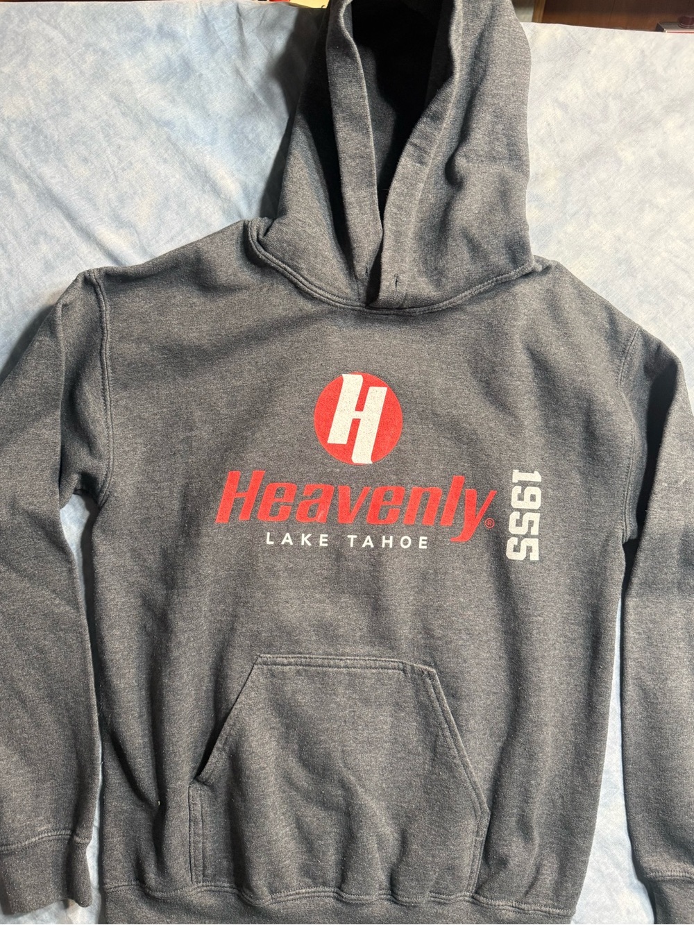 Grey hooded Lake Tahoe sweatshirt
